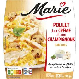MARIE Plat cuisiné à la crème et champignons farfalles 280g