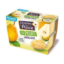 Compote Poire Morceaux Sans Sucres Ajoutés (4x95g)