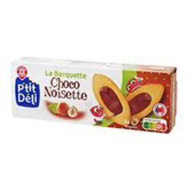 MARQUE REPÈRE, P'TIT DÉLI Biscuits barquette Chocolat et noisette x18 120g