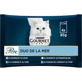 PURINA, GOURMET Pâtée pour chat aux poissons 4x85g