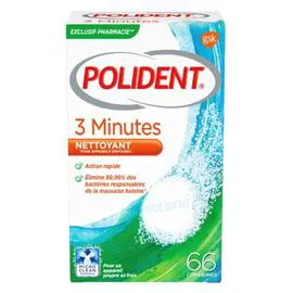 POLIDENT Nettoyant Pour Appareil Dentaire 3 Minutes Nettoyant x66