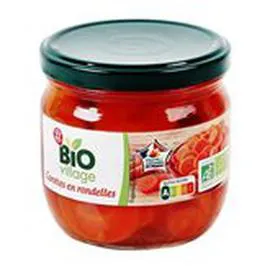 MARQUE REPÈRE, BIO VILLAGE Carottes Bio - En rondelles 195g
