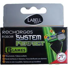 LABELL MEN Recharges rasoir System Perfect 6 lames x4