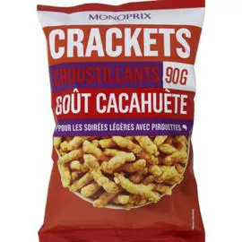 MONOPRIX Crackers croustillants goût cacahuète 90g