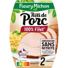 FLEURY MICHON Rôti de porc cuit conservation sans nitrite 90g