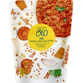 MONOPRIX BIO Dahl lentilles corail et pois chiches 220g