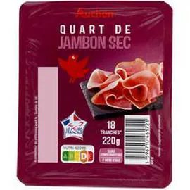 AUCHAN Quart de jambon sec sans conservateur 7 mois d'âge 220g