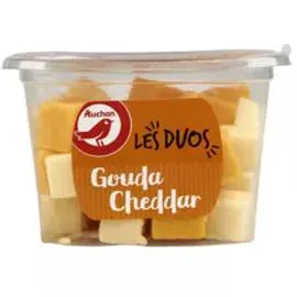 AUCHAN Les duos gouda et cheddar déjà coupé 150g