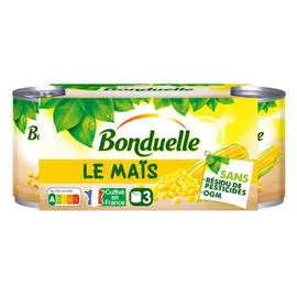 BONDUELLE Maïs sans résidu de pesticides 3x140g