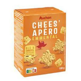 AUCHAN Crackers emmental Chees'apéro 100g
