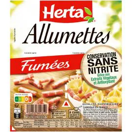HERTA Allumettes fumées conservation sans nitrite 2x75g