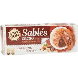 Sablés cacao fourrés noisette-cacao (9x1,33g)