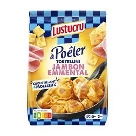 LUSTUCRU Pâtes Fraîches Tortellini à Poêler Jambon Emmental 300g