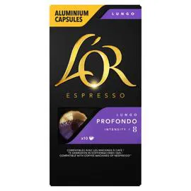 L'OR, ESPRESSO Café capsules Compatibles Nespresso lungo profondo intensité 8 10x5,2g