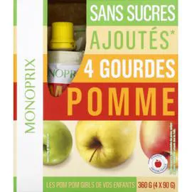 MONOPRIX Purée de pommes sans sucres ajoutés 4x90g