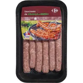 Saucisses de volaille aux herbes (6x50g)