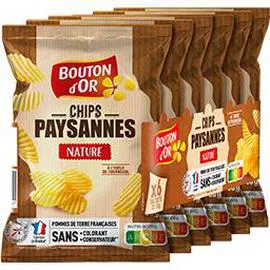 BOUTON D'OR Chips paysannes nature 6x30g