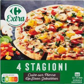 CARREFOUR EXTRA Pizza 4 Stagioni cuite sur pierre 400g