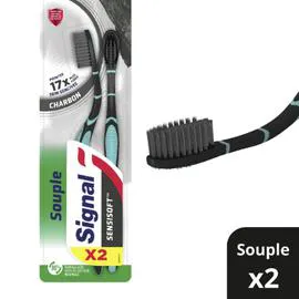 Brosse A Dents Souple Sensisoft Charbon (x2)