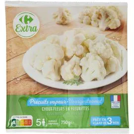 CARREFOUR EXTRA Choux-fleurs précuits vapeur 750g