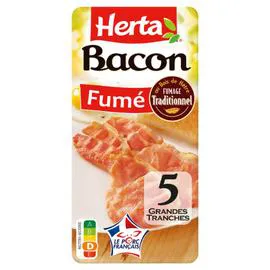 HERTA Bacon fumé grandes tranches 100g