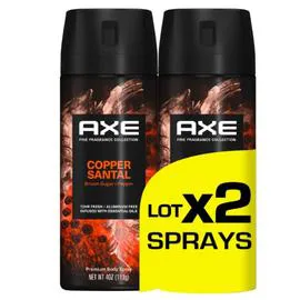 AXE Déodorant Copper santal fraîcheur 72h 2x150ml