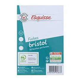 ESQUISSE Fiches bristol 5x5 Perforées - 10x15cm - x50 x50