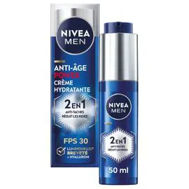 NIVEA MEN Crème Visage Hydratante 2en1 Anti Taches et Réduit les Rides 50ml