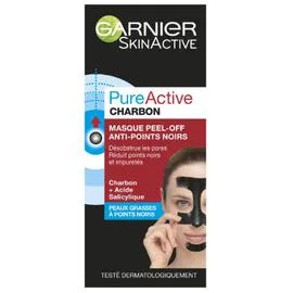 GARNIER, SKINACTIVE Masque Charbon Peel-Off Anti-Points Noirs PureActive 50ml
