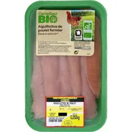 Aiguillettes de poulet bio jaune fermier (170g)