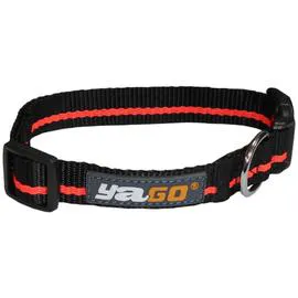 Collier pour chien nylon noir & orange (l'unité)