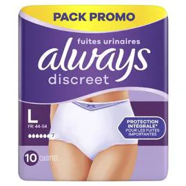 Culottes Fuites Urinaires Discreet Blanc Taille L (x10)