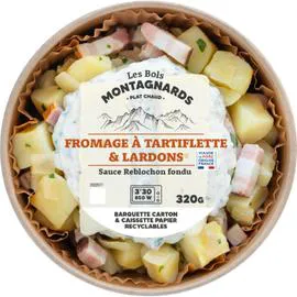 Plat cuisiné fromage à tartiflette et lardons sauce reblochon fondu (320g)