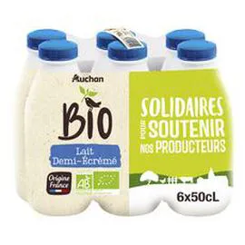 Lait demi-écrémé UHT (6x50cl)