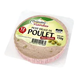 Mortadelle le petit délice de poulet aux olives halal (150g)