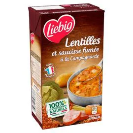 Soupe lentilles et saucisse fumée (1l)