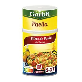 GARBIT Plat cuisiné paëlla filets poulet et chorizo 960g