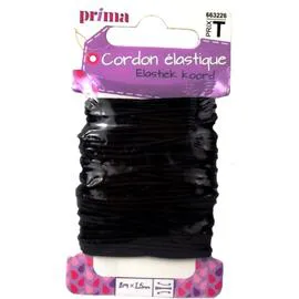 LA BROSSE ET DUPONT, PRIMA Elastique rond noir 8m x 1,5mm l'unité