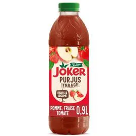 JOKER Jus de fruits et Légumes Pomme, Fraise et Tomate 90cl