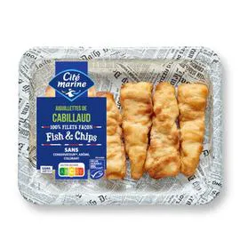 CITÉ MARINE Aiguille de Cabillaud Pané Msc en Barquette 210g