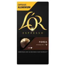 L'OR, ESPRESSO Café capsules Compatibles Nespresso forza intensité 9 10x5,2g