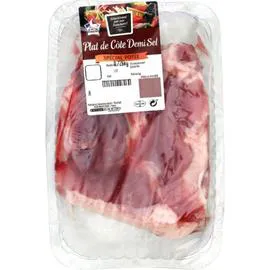 Viande de porc : Plat côte demi sel (950g)