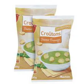 AUCHAN Croûtons saveur fromage 2x90g