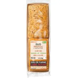 Préfou duo chèvre et brie poivre (140g)