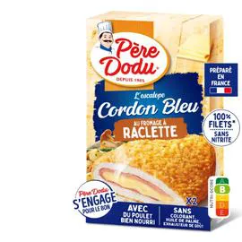 DOUCE FRANCE, PÈRE DODU Escalope cordon bleu raclette 200g