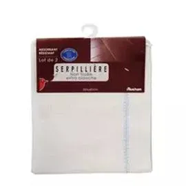 Serpillière non tissée extra blanche 50x60cm (x2)