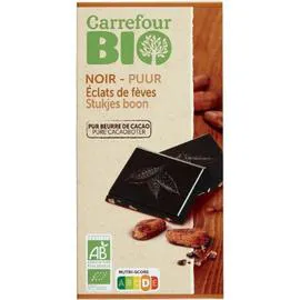 Chocolat bio noir éclats de fèves (100g)