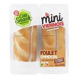 MARQUE REPÈRE, CÔTÉ SNACK Mini sandwich Viennois poulet 130g