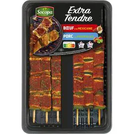 Brochettes boeuf et porc assaisonnées (510g)