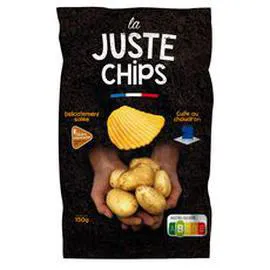 LA JUSTE CHIPS Chips ondulées délicatement salées 150g